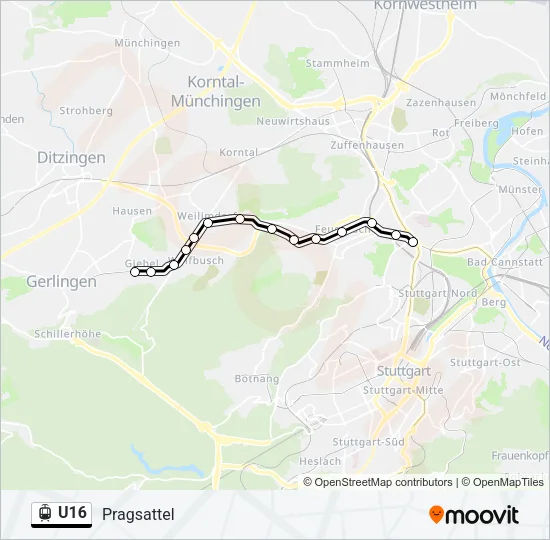 U16 Light Rail Line Map