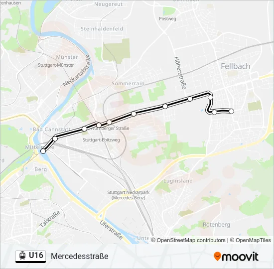 U16 Light Rail Line Map