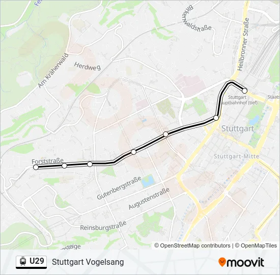 U29 Light Rail Line Map