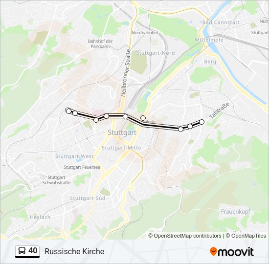 Автобус 40: карта маршрута