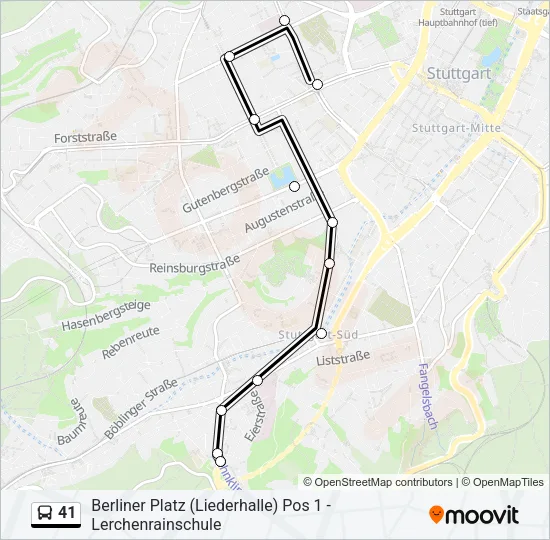 41 Bus Line Map
