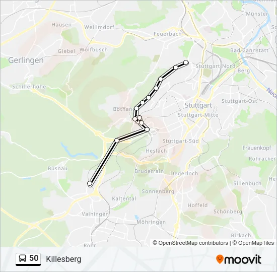50 Bus Line Map