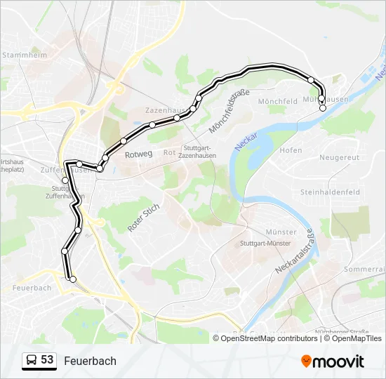 53 Bus Line Map