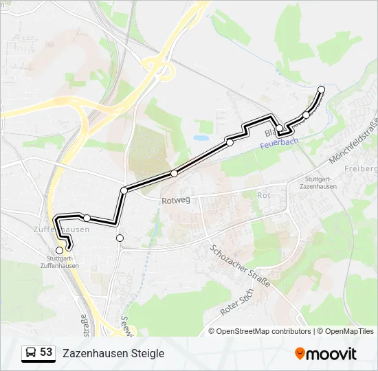53 Bus Line Map