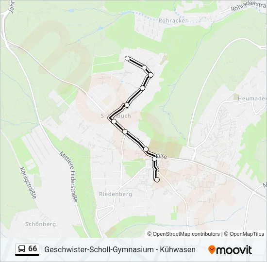 66 Bus Line Map