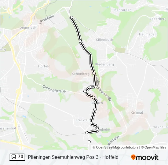 70 Bus Line Map
