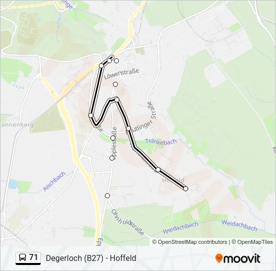 71 Bus Line Map