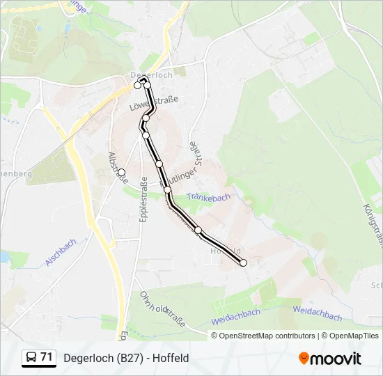 71 Bus Line Map