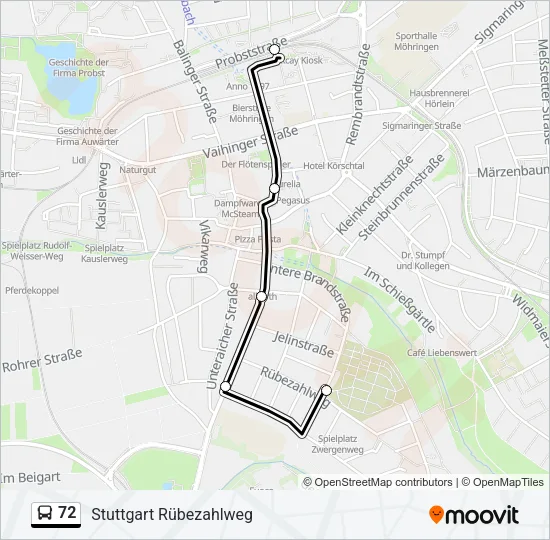 72 Bus Line Map