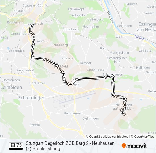 Автобус 73: карта маршрута