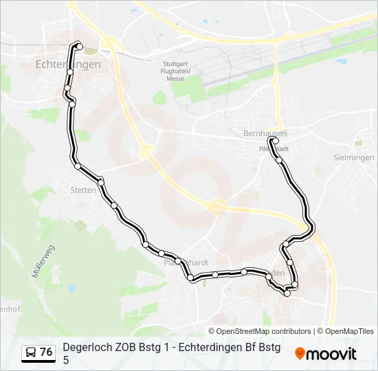 76 Bus Line Map