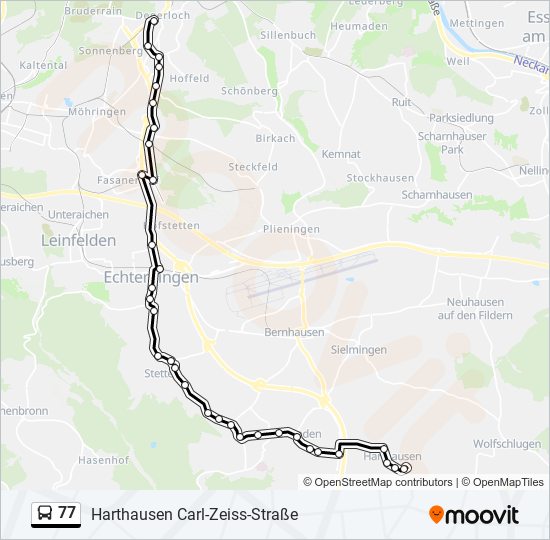Автобус 77: карта маршрута