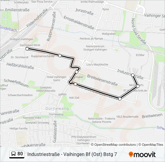80 Bus Line Map