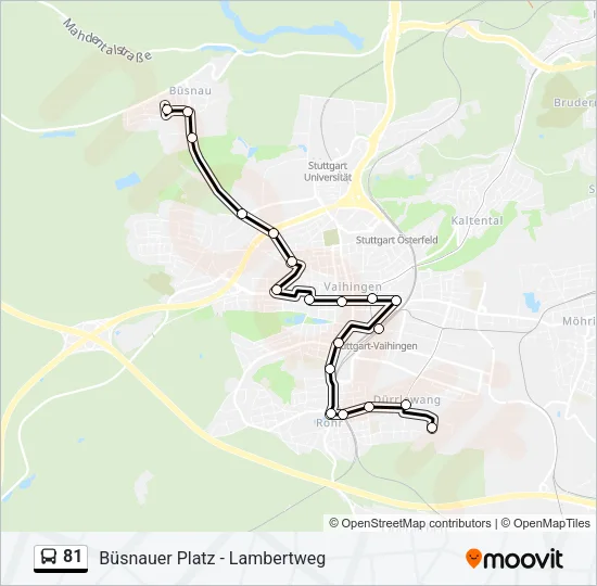 81 Bus Line Map