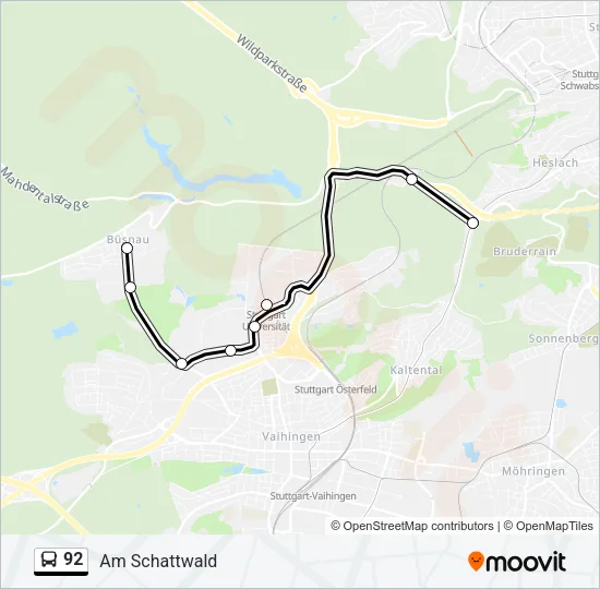 92 Bus Line Map