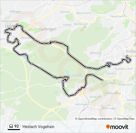 92 Bus Line Map