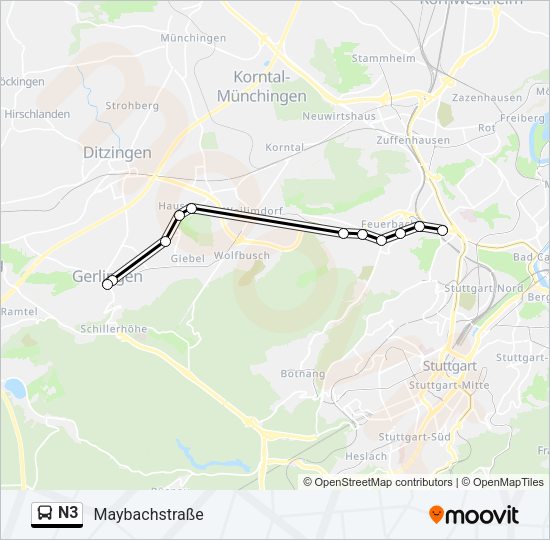 Автобус N3: карта маршрута
