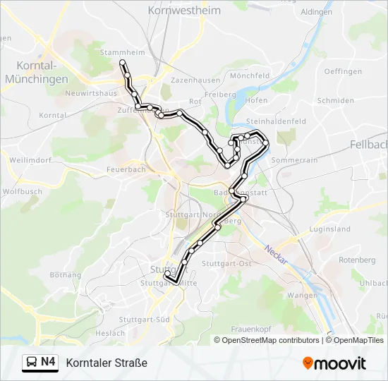 N4 Bus Line Map