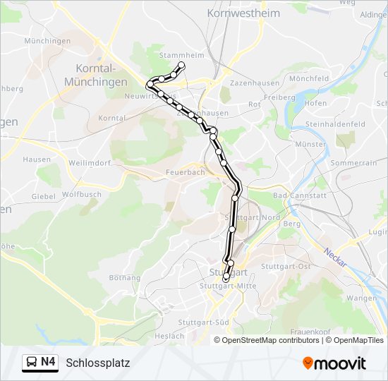 N4 Bus Line Map