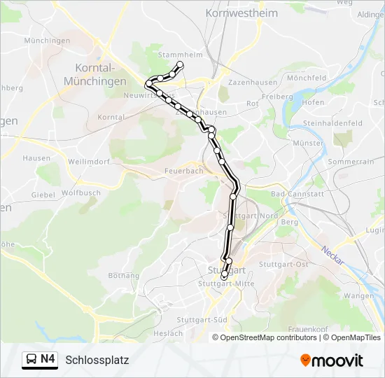 N4 Bus Line Map