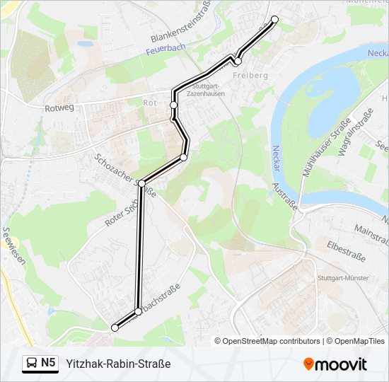 Автобус N5: карта маршрута