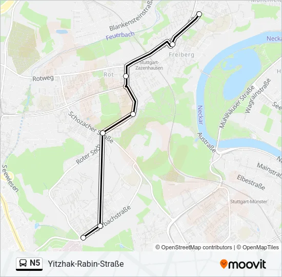 N5 Bus Line Map
