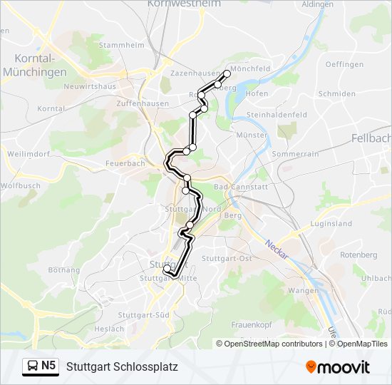 Автобус N5: карта маршрута