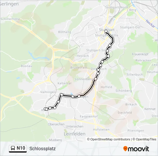  N10: карта маршрута