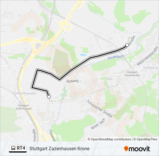 Автобус RT4: карта маршрута