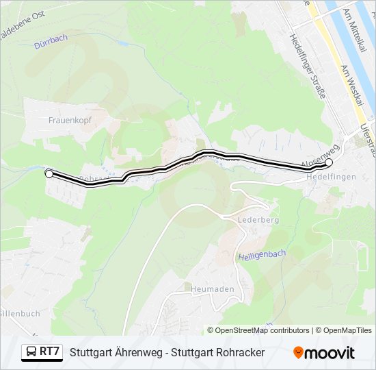 Автобус RT7: карта маршрута