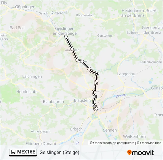 MEX16E Bus Line Map