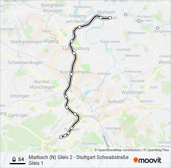 Straßenbahnlinie S4 Karte