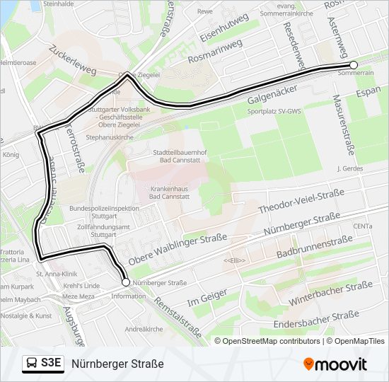 S3E Bus Line Map