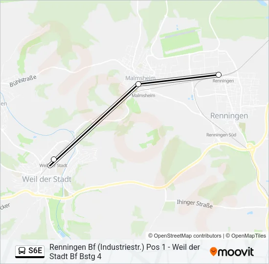 S6E Bus Line Map