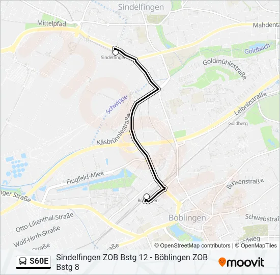 S60E Bus Line Map