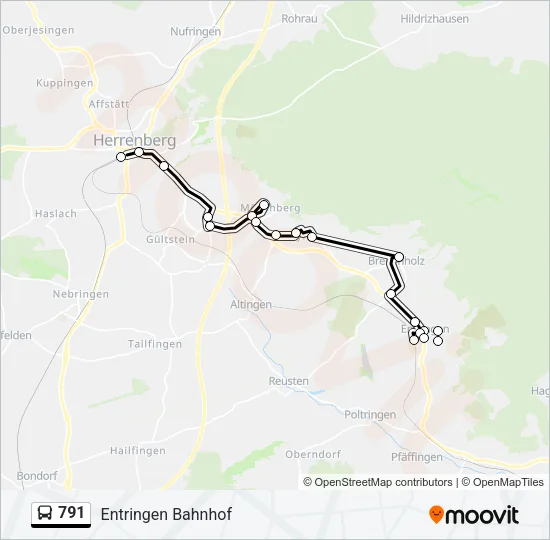 791 Bus Line Map