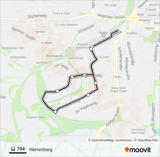794 Bus Line Map