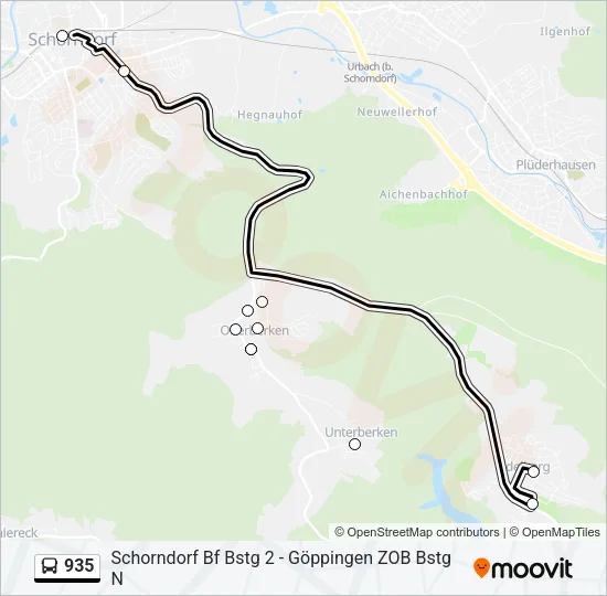 935 Bus Line Map
