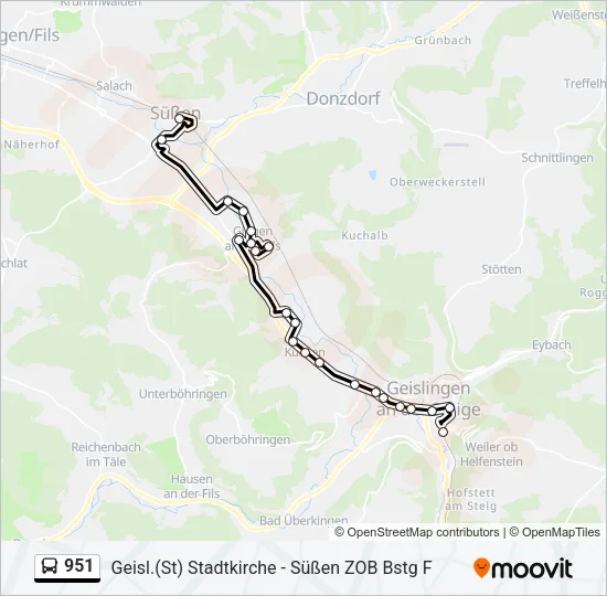 951 Bus Line Map