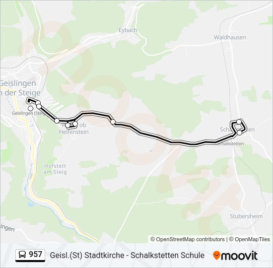 957 Bus Line Map