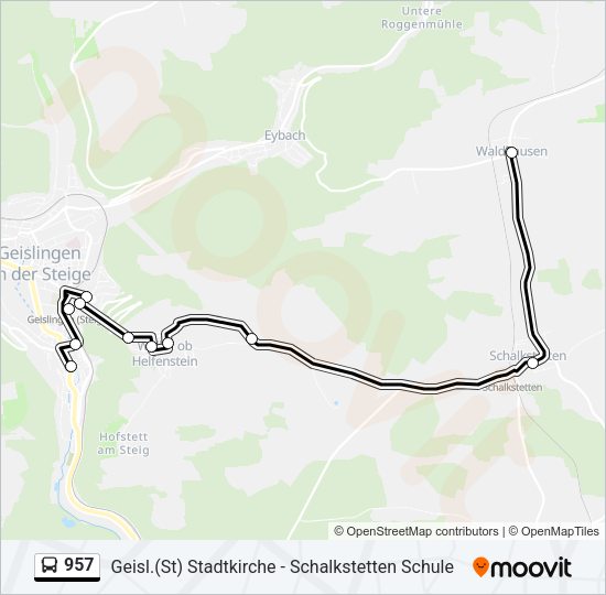 957 Bus Line Map
