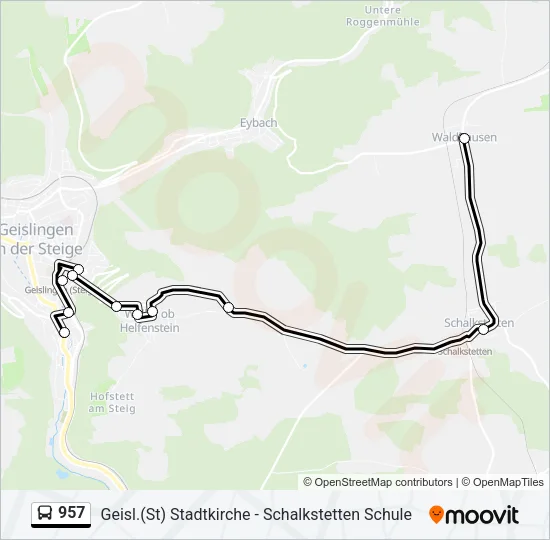 957 Bus Line Map