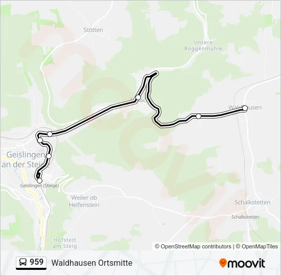 959 Bus Line Map