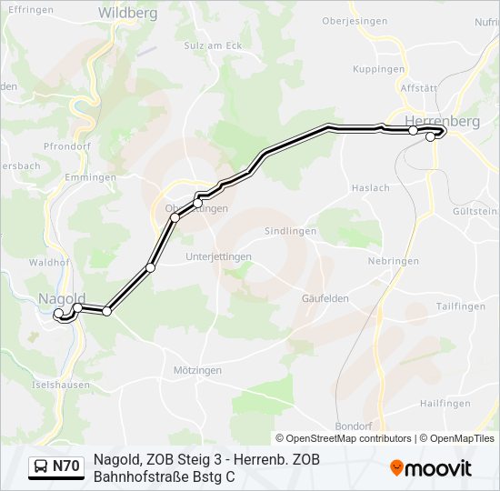 N70 Bus Line Map