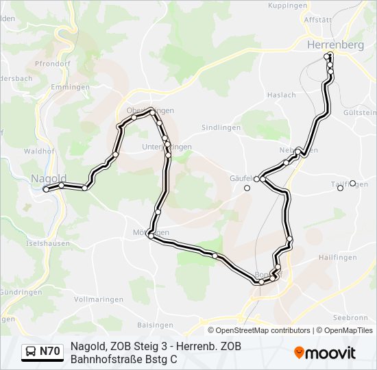 N70 Bus Line Map