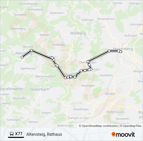 X77 Bus Line Map
