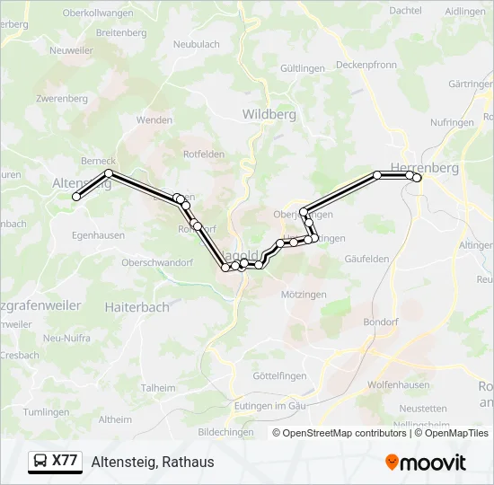 X77 Bus Line Map
