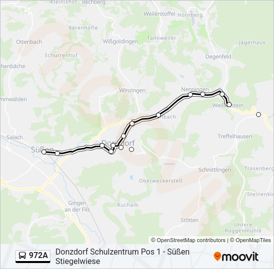 972A Bus Line Map