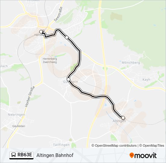 RB63E Bus Line Map
