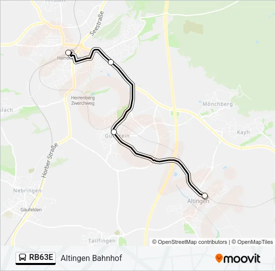 RB63E Bus Line Map